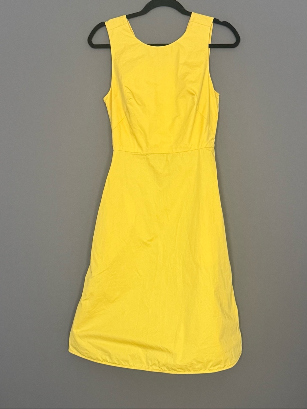 Everlane A-Line Butter Yellow Open Back Sleeveless Cotton Midi Dress Size 4 - Picture 2 of 14